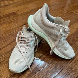 lululemon athletica Lightweight Knit Running Sneakers in Beige and Mint
